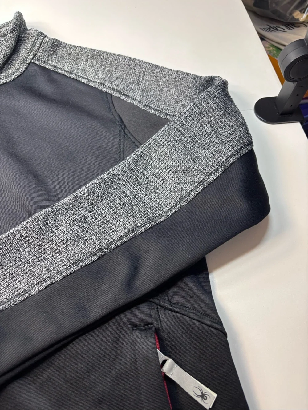 Spyder Kids Black “Bandita Stryke” Jacket with Gray Accents & Red Zipper Size L